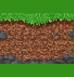 Pixel Game Background Cubic Grass Ground