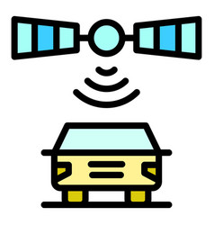 Satellite Car Icon Flat