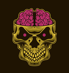 Skull Brain On Back Background