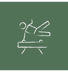 Gymnast On Pommel Horse Icon Drawn In Chalk