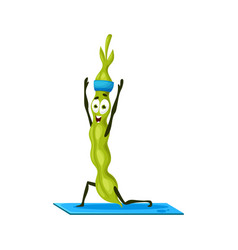 Kidney Bean Cartoon Character Fitness Yoga Stretch