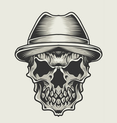 Skull Hat Monochrome Style