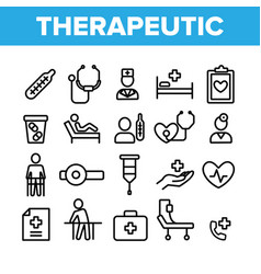 Therapeutic Collection Elements Icons Set