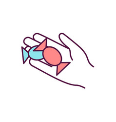 Wrapped Hard Candy In Hand Rgb Color Icon