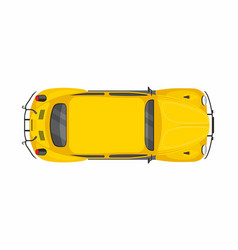 Yellow Retro Car Top View