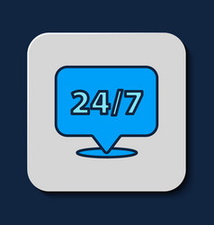 Filled Outline Clock 24 Hours Icon Isolated