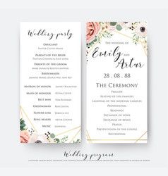 Wedding Program For Party And Ceremony Card