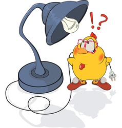 Chicken And A Desk Lamp Cartoon