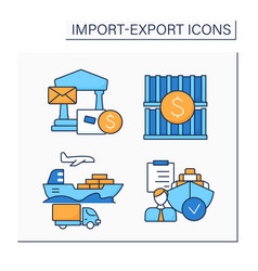 Import And Export Color Icons Set