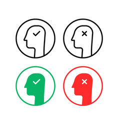 Set Of Good And Bad State Of Mind Icon