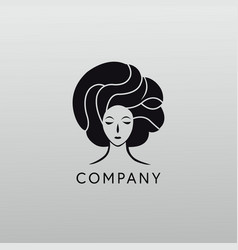 Stylish Woman Hair Logo Design Template