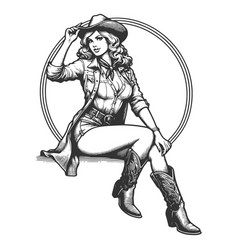 Western Cowgirl In Hat