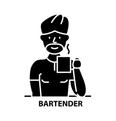 Bartender Symbol Icon Black Sign