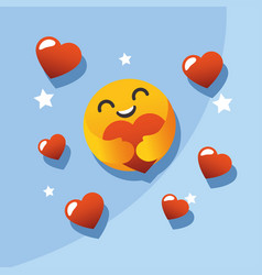 Emoji Hugging Heart Face Design