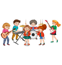 Happy Kids Playing Musical Instruments