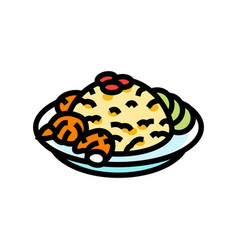 Khao Pad Thai Cuisine Color Icon