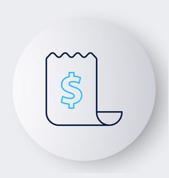 Line Paper Check And Financial Check Icon Isolated