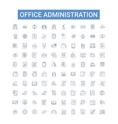 Office Administration Outline Icons Collection