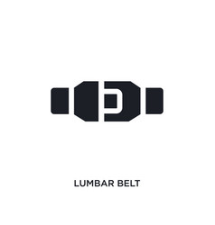 Black Lumbar Belt Isolated Icon Simple Element