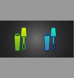 Green And Blue Mascara Brush Icon Isolated