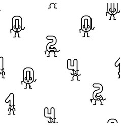 Number Character Cute Seamless Pattern