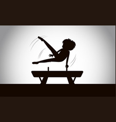 Silhouette Of Person Gymnastic Beam