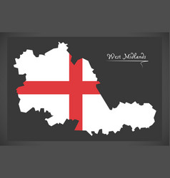 West Midlands County Map England Uk With English