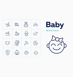 Baby Line Icon Set