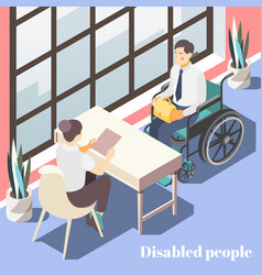 Disabled People Isometric Poster