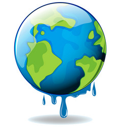 Global warming with melting earth Royalty Free Vector Image