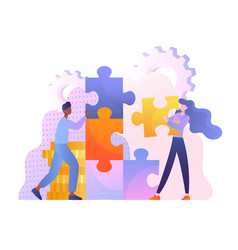 Man And Woman With Puzzle