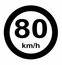 Traffic Sign Speed Limit 80