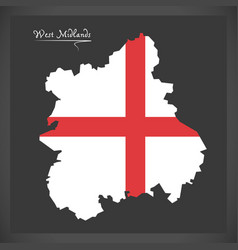 West Midlands Map With Flag Of England