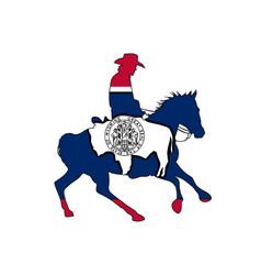 Wyoming State Flag Cowboy