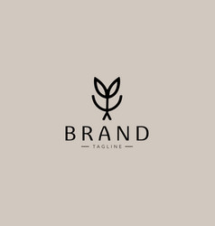 Simple Plant Minimal Logo Design Template