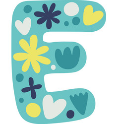 E Letter Floral Alphabet