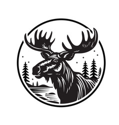 Moose Head Logo Graphic Design Ilk Drawing Emblem