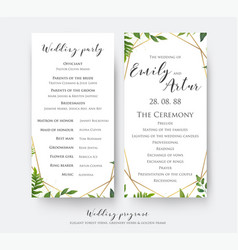 Wedding Ceremony And Party Program Card Design