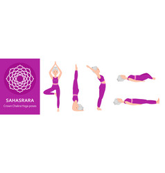 Crown Chakra Yoga Poses Elderly Woman Practicing