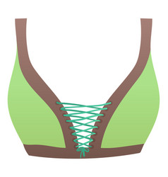 Green And Brown Sports Bra Design With Lace-up