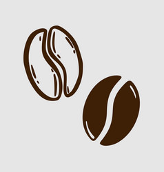 Two Roasted Coffee Beans Caffeine Symbol