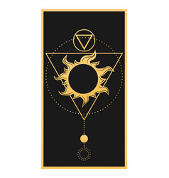 Abstract Celestial Emblem With A Sun And