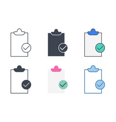 Check Mark On Document Icon Collection With