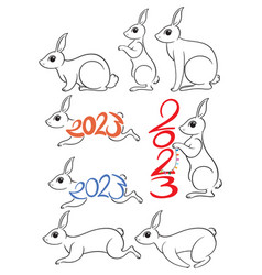 Cute Rabbit Cartoon Character Collection