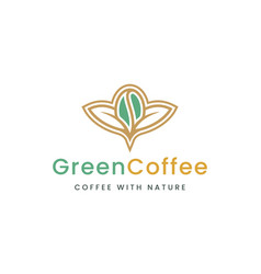 Health Coffee Been And Leaf Logo