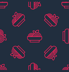 Red Line Pasta Spaghetti Icon Isolated Seamless