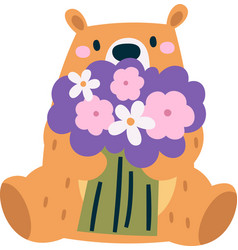 Bear Child With Flowers