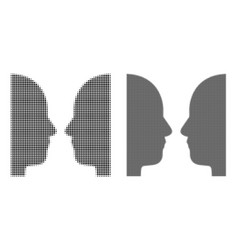 Dot Halftone Dual Face Icon