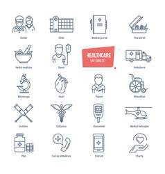 Healthcare Line Icons Set System