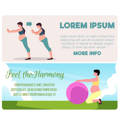 Set Of Banners With Exercises For Pregnant Women